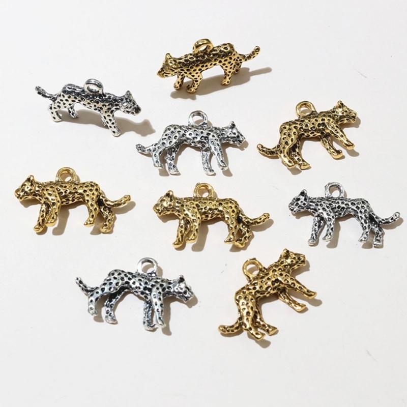 20pz Ciondolo Leopardo in Lega per Creazione Gioielli Fai da Te Ciondoli Animali per Collane e Bracciali Accessori Portachiavi