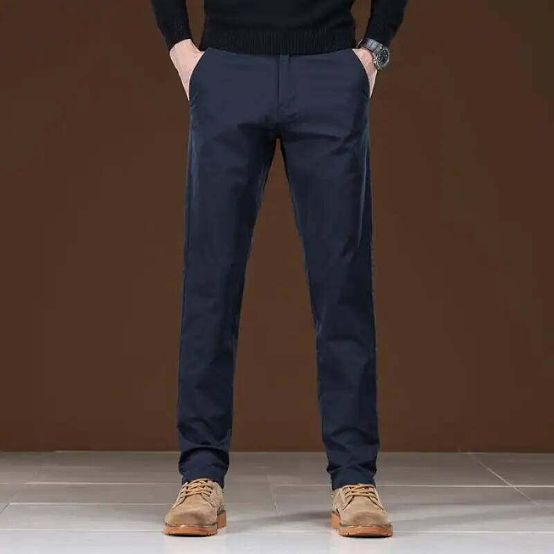 Men Dress Casual Pants 2026 Spring Autumn Men Classic Business Straight Suit Pants Male Black Khaki Grey Casual Trousers