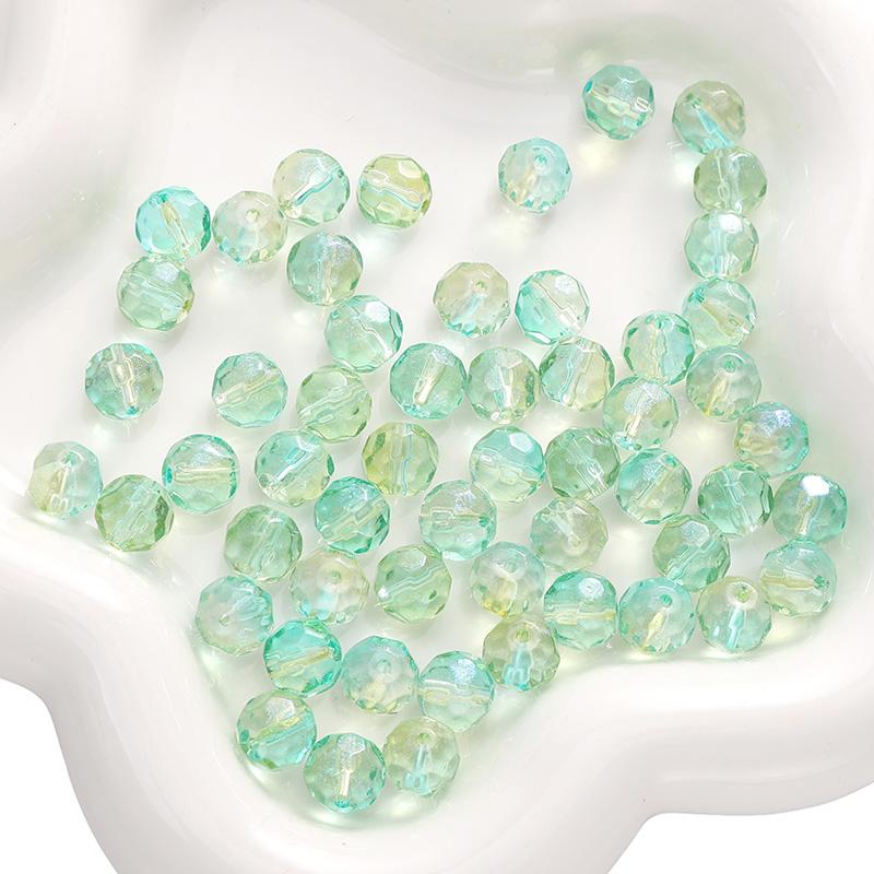 [10mm] Faceted Ball Beads Color Transparent Glass Beads Loose Spacer Beads For Jewelry Making Diy Bracelet Necklace Accessories