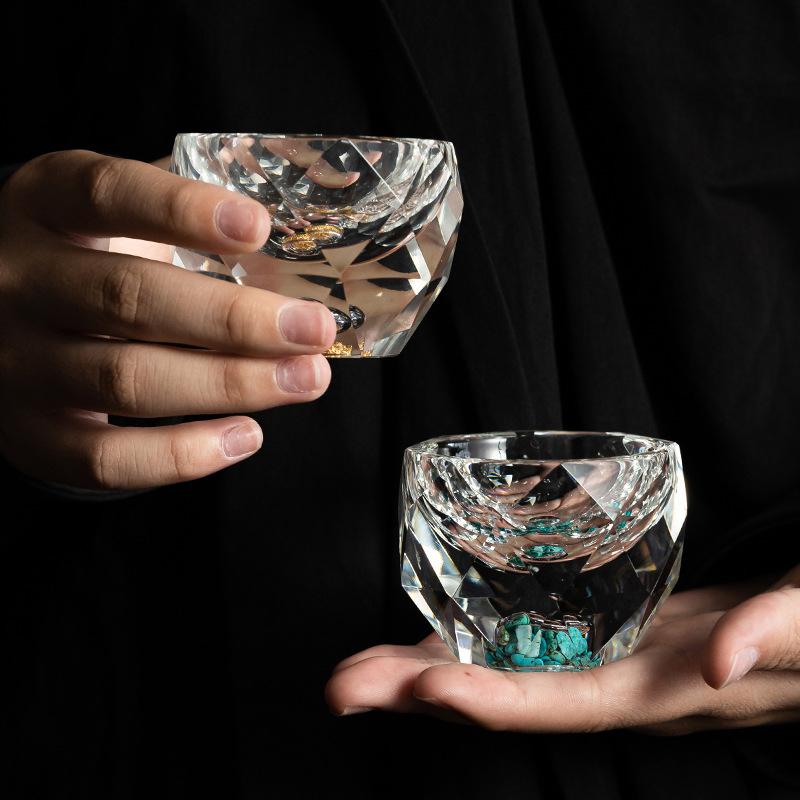 50ml Diamond Cutting Crystal Liquor15/50ml Glasses Vodka SGlass Wine Glasses Whiskey Glass Spirits Sake Soju Brandy Tea Cup