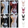 Hollow Mesh Women Lingerie Uniform Passionate Set Bow Lace Corset  Home Travel
