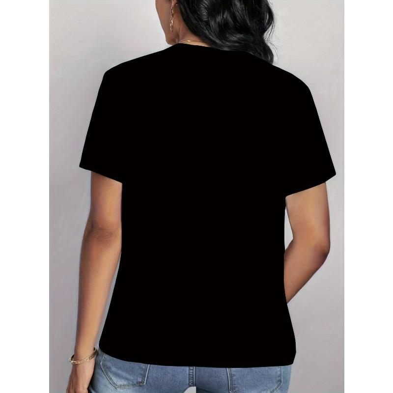 Women Round Neck Short Sleeve T-Shirt Strange Windmill Watercolor Floral Print Vibrant Casual Spring Summer Fall Top