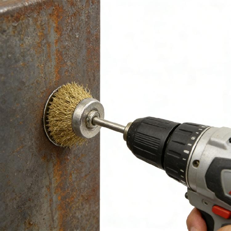Durability Copper Steel Wire Wheel 2.35mm Round Shank For Effective Metal Surfaces Preparation And Finishing Work