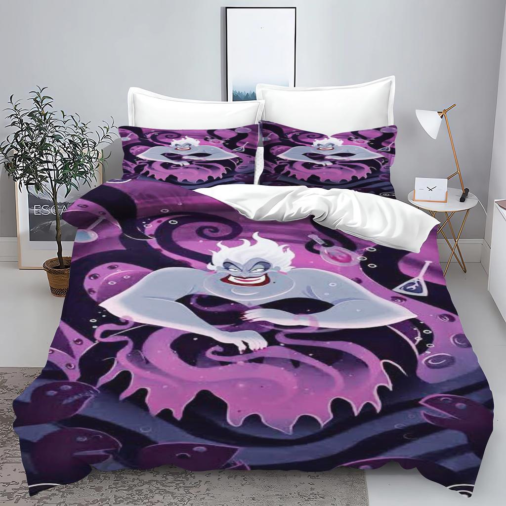 Mermaid Princess Ariel Bedroom 3-Piece Set Duvet Cover Set Bedding 3D Children'S Bedding Comforter Sets Queen Twin Home Anime