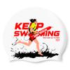 Eseudisebeun Silicone Swim Cap Keep Swimming Women - White