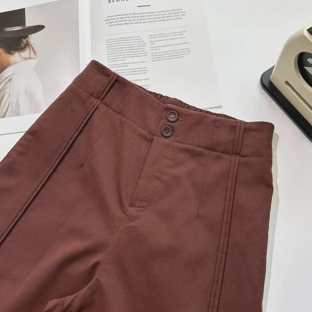 Dámské bavlněné plisované kalhoty s vysokým pasem a širokými nohavicemi, áčkového střihu - Prodlouží vaše nohy v ležérním francouzském stylu