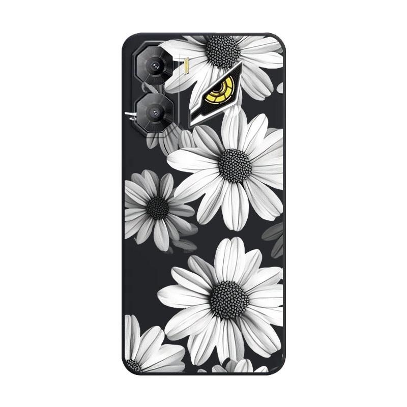 Für Nubia Neo 3 5G Cartoon Muster Stoßfestes Silikon Weiche Hülle Für Nubia Neo 3 Blume Vintage Stil TPU Stoßstange Rückseite