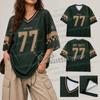 Amerikanisches Streetwear-Fußballtrikot Sommer-Sonderedition Damen V-Ausschnitt Loch T-Shirt Kurzarm Rushready Y2K Herrenbekleidung