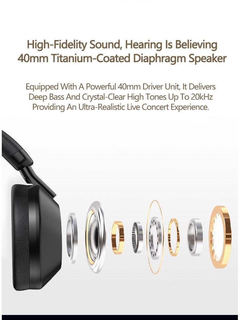 2026 Noise Cancelling M5 Over-Ear True Wireless Bluetooth Headphones: High Quality HIFI Sound
