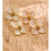 Yhpup 24*26mm Waterproof Stainless Steel Enamel Flower Stud Earrings for Women 16K Golden PVD Plated  Exquisite Jewelry Gift