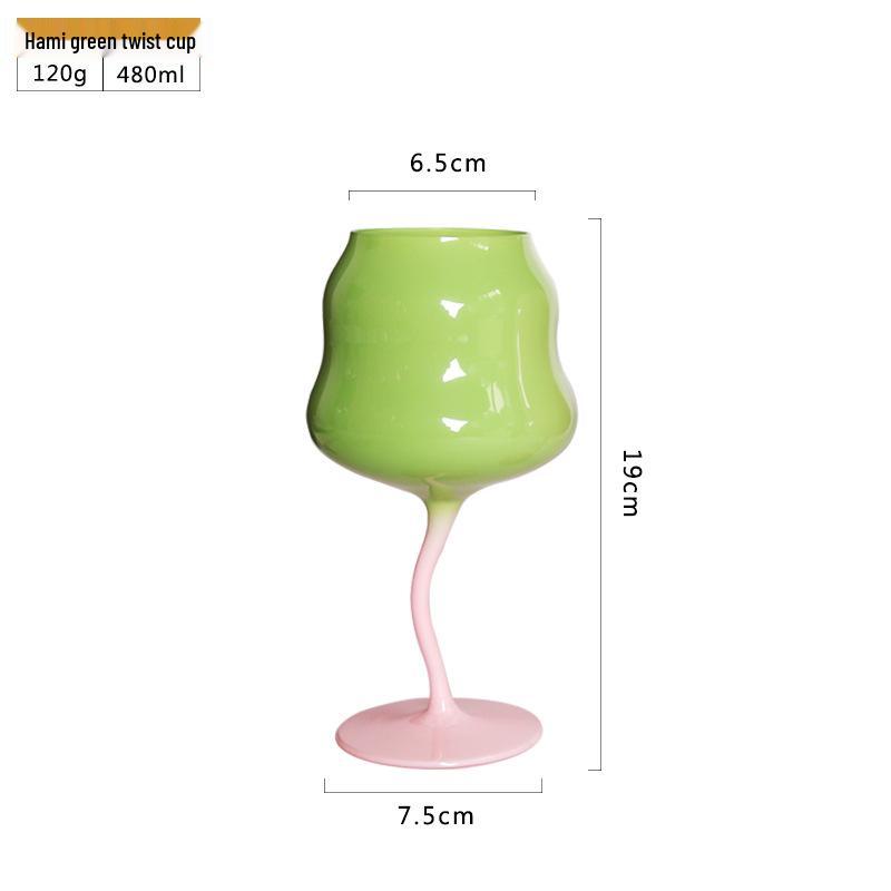 Chinese Style High-Stemmed Macaron Retro Twist Wine Glass