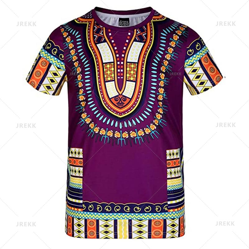 Men's 3D Printed Ethnic Pattern Fashionable Streetwear T-shirt
