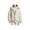 Li Ning CF Su Series Solid Color Logo Zip Stand Collar Down Jacket Women Outerwear White AYMS381-1