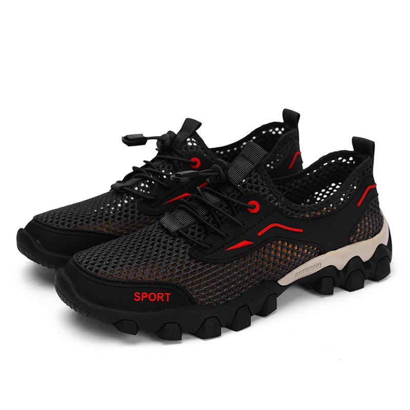 Summer Men'S Mesh Sports Shoes Fashion Mountaineering Breathable Lightweight Anti Slip Shoes Outdoor Travel Running Casual Shoes