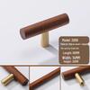 Japanese Minimalist Walnut Handle Solid Wood Cabinet and Wardrobe Drawer Handle