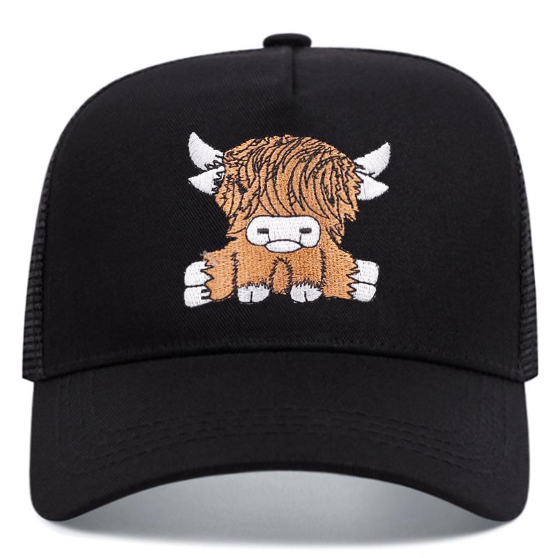 Cute Yak 3D Printing Women Men Outdoors Baseball Cap Summer Shading Breathability Hip Hop Mesh Cap Trucker Hat