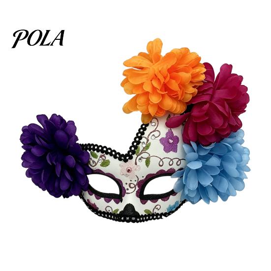 Breathable Skull Face Masque Halloween Masquerade Masque, Flower Mexican Day of The Dead Comfortable Eye Cushion for Costume, Fancy Dress, Cosplay