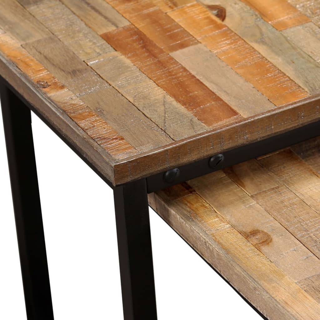 Coffee Table Set 2 Piece Solid Recycled Teak