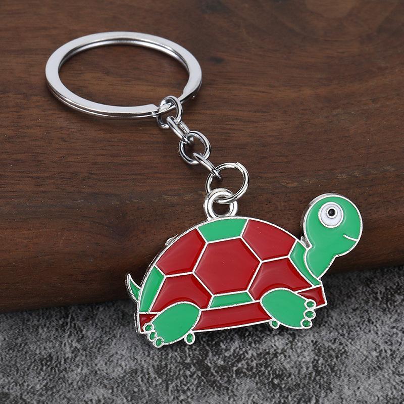Cute Cartoon Turtle Enamel Keychains Bright Color Design Sturdy Metal Ring For Bag Decor Key Storage Gifts For Turtle Fans
