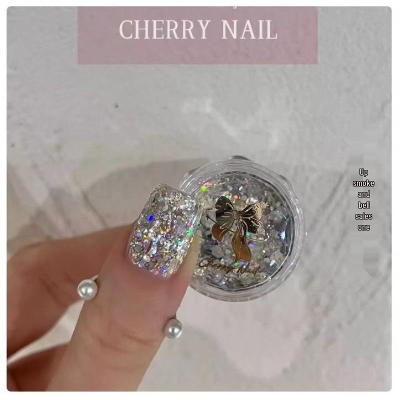 Cherry Nail Glitter: Super Flash Laser Sequins Korean Style Patches - Shiny Influencer Favorite