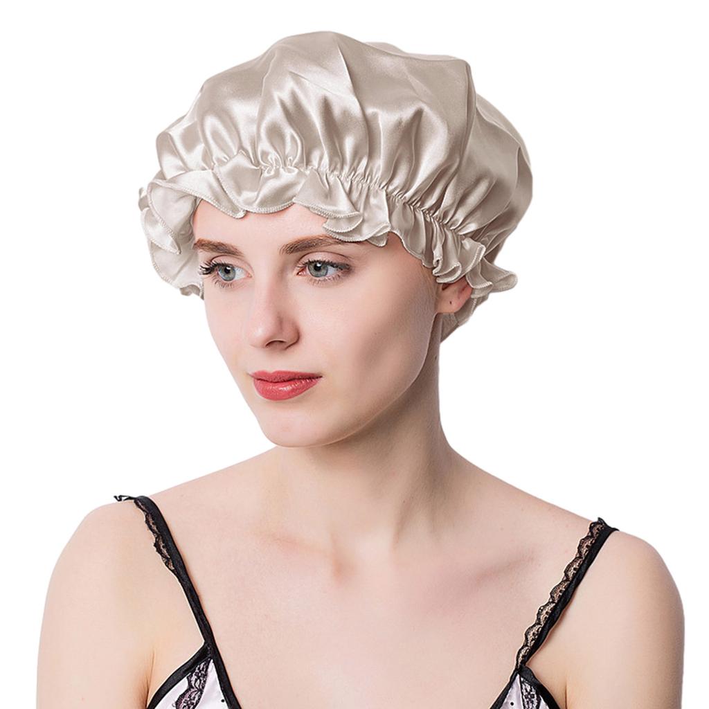 Reusable Bonnet Cap Soft Shower Cap for Bathing Sleeping Hair Care Sleep Cap
