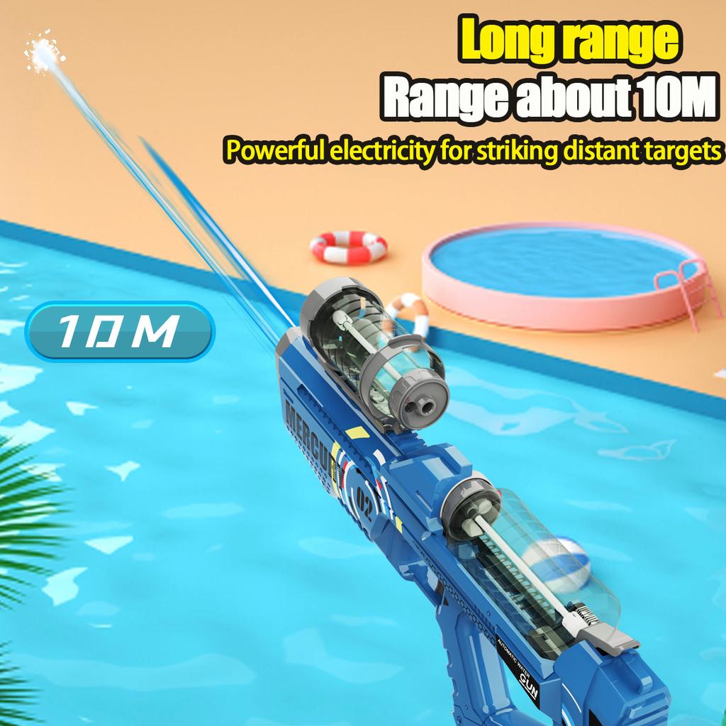 Electric Water Gun Led Pistol Automatic Watergun Continuous Shooting Guns 3 Bottles Large Capacity Guns Water Play Toys Boys Kid