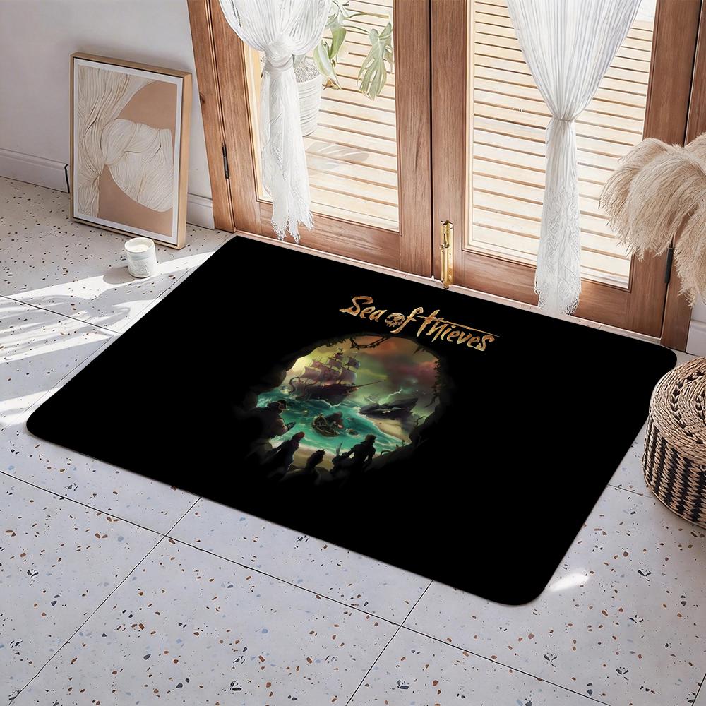 Game G Sea of Thieves Floor Mat Eco  Flannel Doormat Non Slip Odorless Indoor Floor Rug Soft Short Plush Home Mat