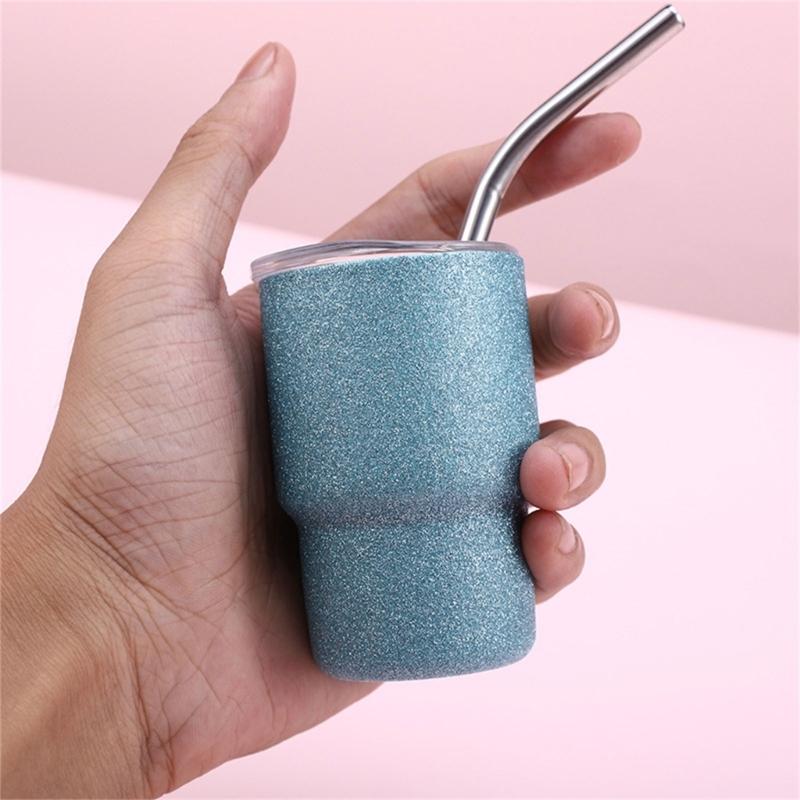 Unique Wine Cups Mini Mugs Stainless Steel Wine Cups Shot Glasses with Straw Perfect for Picnics Wine Tastings and Party