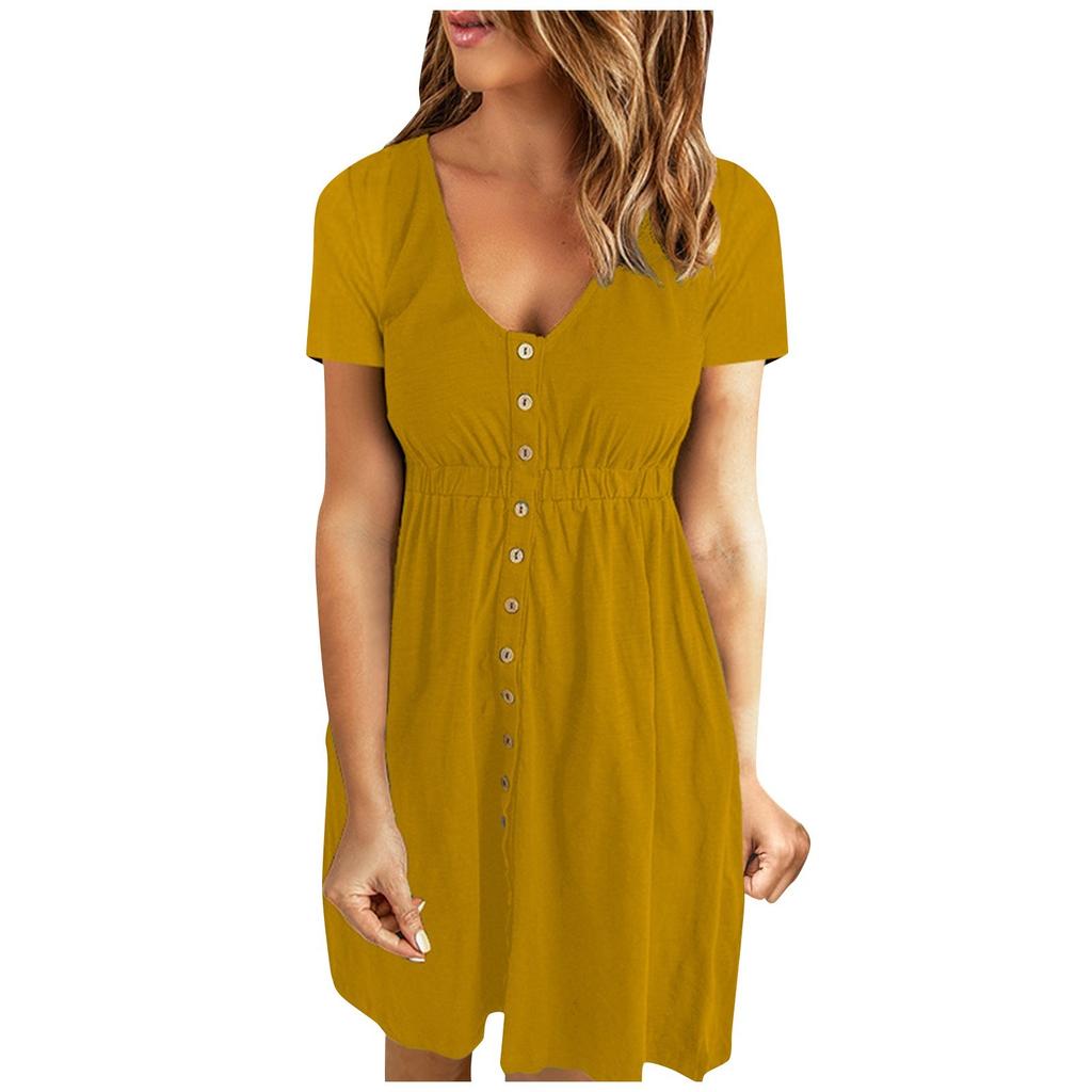 A Fashionable Solid-colored Loose Dress For Ladies