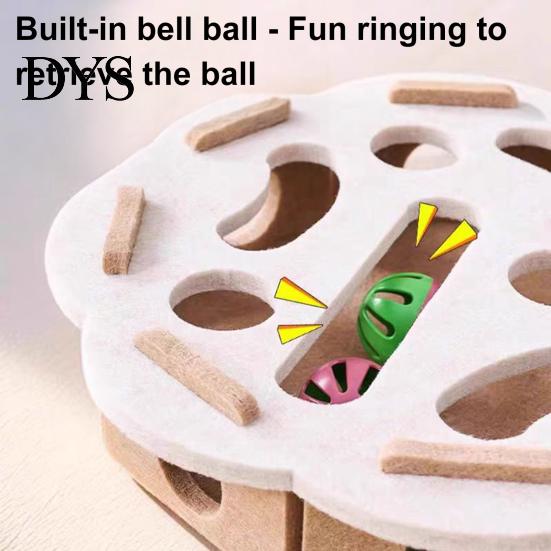 Mentales Stimulations-Katzen-Spielzeug Kratz-Labyrinth Interaktiver Filz-Nagelfeiler Selbstspiel-Box mit Kratzfläche und Spiel 3 Glöckchenbälle für Wohnungskatzen Stimuliert Kätzchen