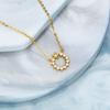 S925 Sterling Silver Gold-Plated Necklace with Simple Inlaid Pendant for Women