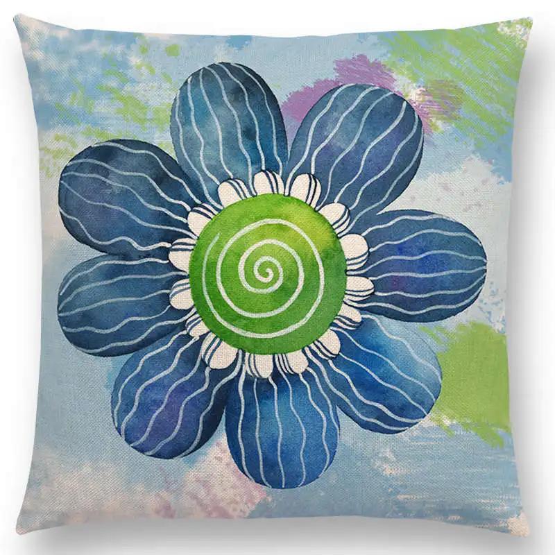 Watercolor Butterfly Flowers Sofa Throw Pillow Case Colourful Dream Fantasy Inflorescence Flamingo Cushion Cover