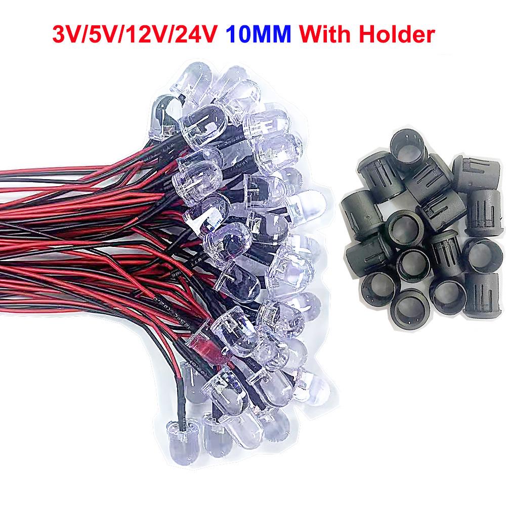 3.5MM Straw Hat LED Beads: High Brightness Indicator Light Bulbs for Architectural Models (3V, 5V, 12V, 24V; Yellow, Red, Green)