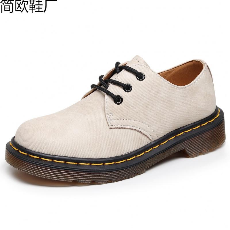 Zapatos bajos de lona con patrón, zapatos pequeños de cuero para hombre, botas cortas grandes de cuero, cabeza redonda, para parejas de hombres y mujeres, casual