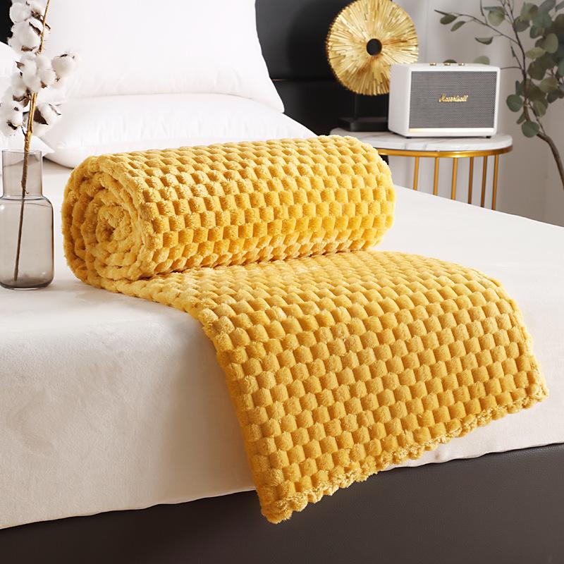 Golden Turtle Velvet Solid Color Flannel Blanket - Multifunctional Coral Fleece Cover, Single/Double.