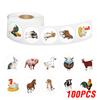 100-500pcs Cartoon Farm Animals Stickers Gift Packaging Lables Stickers Hand Account Sealing Label Reward Sticker Kids Toy