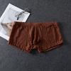 Men'S Underwear Ultra-Thin Lace See Through Lingerie  Low-Rise Youth Boxers Sissy Pouch Panties Transparent Bikini Slip Homme
