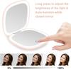 Travel Foldable Handheld Hand Held Make up Small Mini Cute Makeup Mirror With Led Light Compact Pocket Mirror