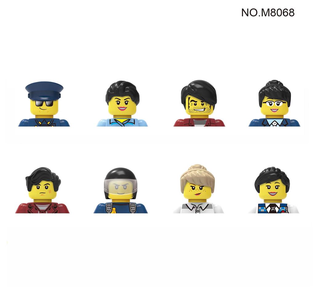 Non-Toxic City Characters Action Figures Building Blocks Policeman Teacher Fireman Occupation Mini Figurine Dolls Bricks Set Children Toys