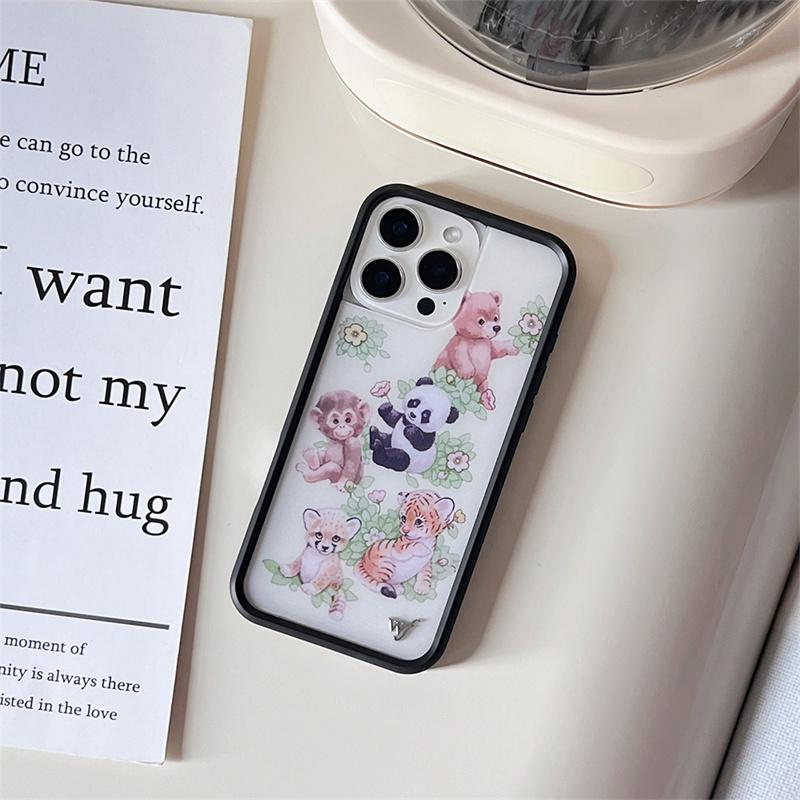 Wildflower Anime 3D Bear-y Ballet Phone Case for iPhone 12 13 14 15 16 Pro Max Plus wf Kitten Duck Cute Cartoon Panda Bear Cover