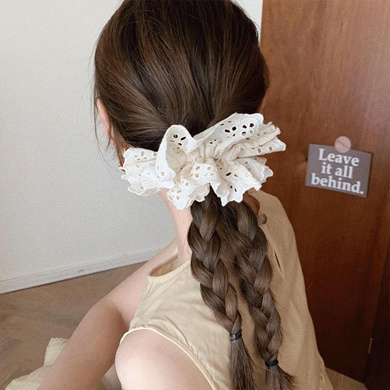 Lace Elegant Double Layered Oversized Headband For Women'S Hair Accessories