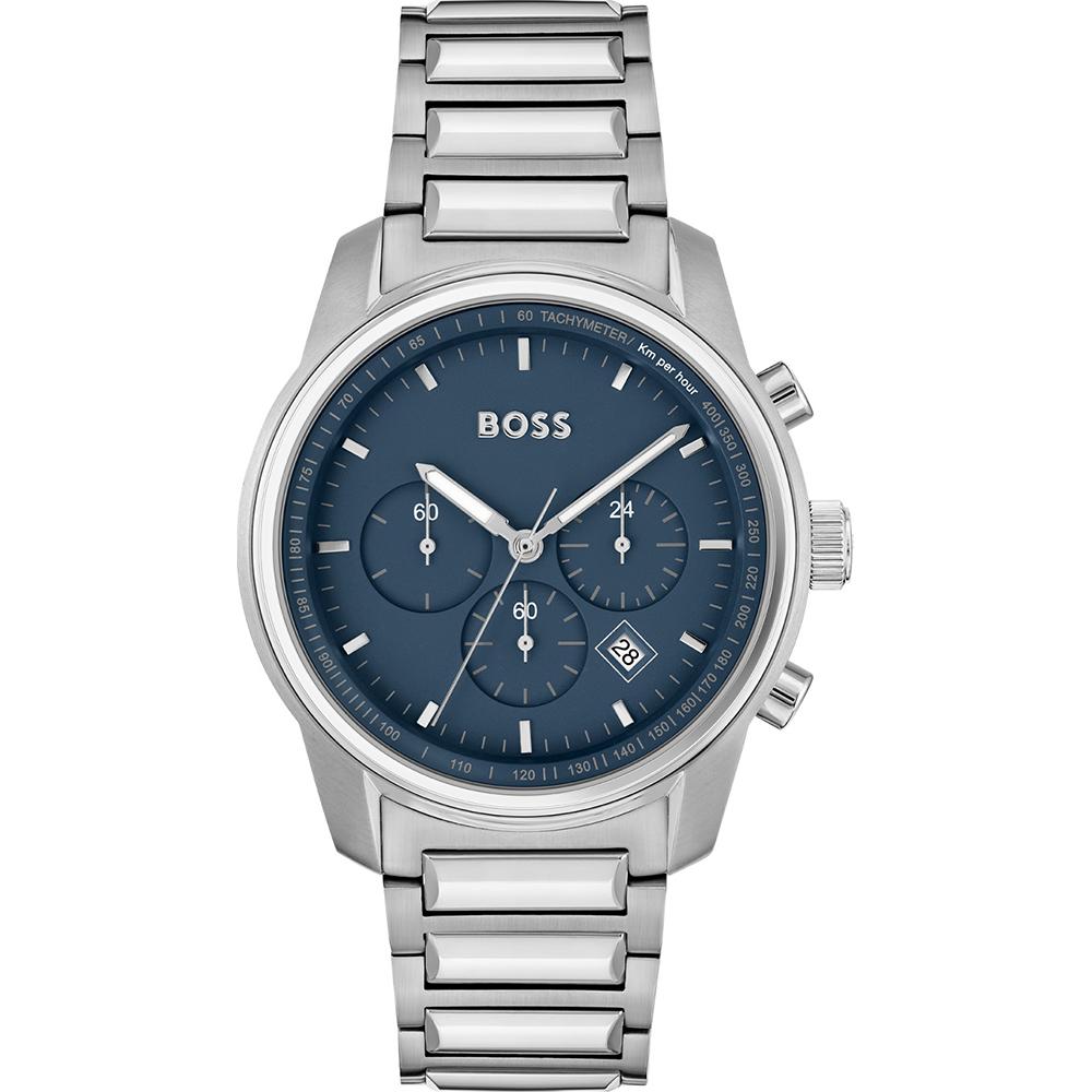 BOSS Trace Blue Dial Stainless Steel Bracelet Men s Quartz Watch 1514007 синий