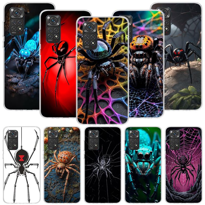 Black Widow Spider Insect Phone Case For Xiaomi Redmi Note 13 14 15 Pro Plus 12S 12 14S 11S 11E 10 10S 11 11T 5G 4G Cover Coque
