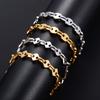 Handmade Geometric Round Square Stainless Steel Bracelet Link Hand Chain for Women Men Wristband Bangle Anklets Metal Jewelry
