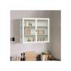 Armoire Murale Moderne À Double Porte Vitrée De 70 Cm Avec Espace De Rangement À Trois Niveaux (blanc)