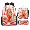 Anime Rucksack Set One Piece Naruto Schultasche für Jungen Schüler Laptop Rucksack Umhängetasche Federmäppchen 3-teilig Große Kapazität Wasserdicht