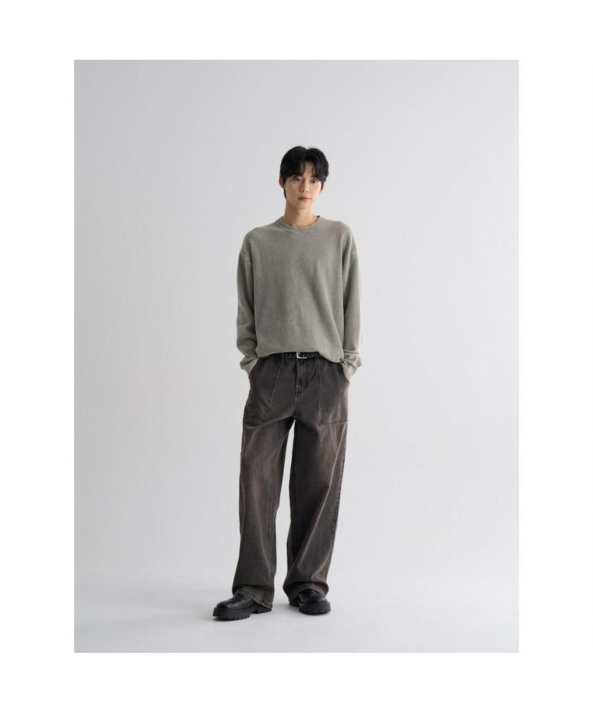 8seconds Boucle Dyed Round Knit Khaki