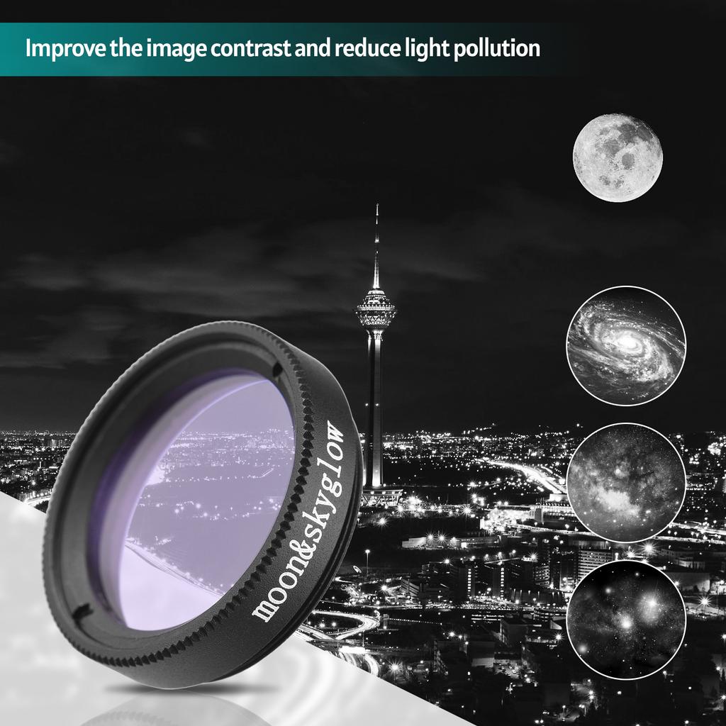 6pcs Telescope Filter Kit 1.25 Inch Telescope Eyepiece Filters for Moon and Planet Observation Astronomical Telescope