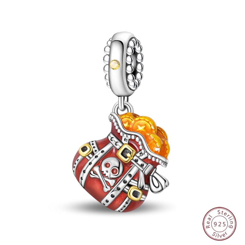 Copper Beaded Pendant Shiny Zircon Dessert Donut For Original 3Mm Bracelet Ladies Fine Jewelry