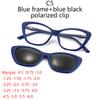 Myopia Multicolored TR Prescription Polarized Clip Cat's Eye Frame -0.5 To -6.0 Magnetic Sunglasses Clip Spring Hinge